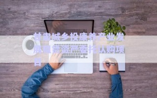 甘肅城鄉(xiāng)投康養(yǎng)產(chǎn)業(yè)發(fā)展租賃資產(chǎn)委托認購項目